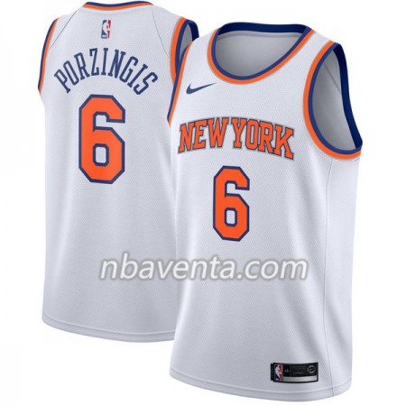 Camiseta Hombre New York Knicks Kristaps Porzingis 6 Nike 2017-18 Blanco Swingman Camiseta Hombre New York Knicks Kristaps Porzingis 6 Nike 2017-18 Blanco Swingman